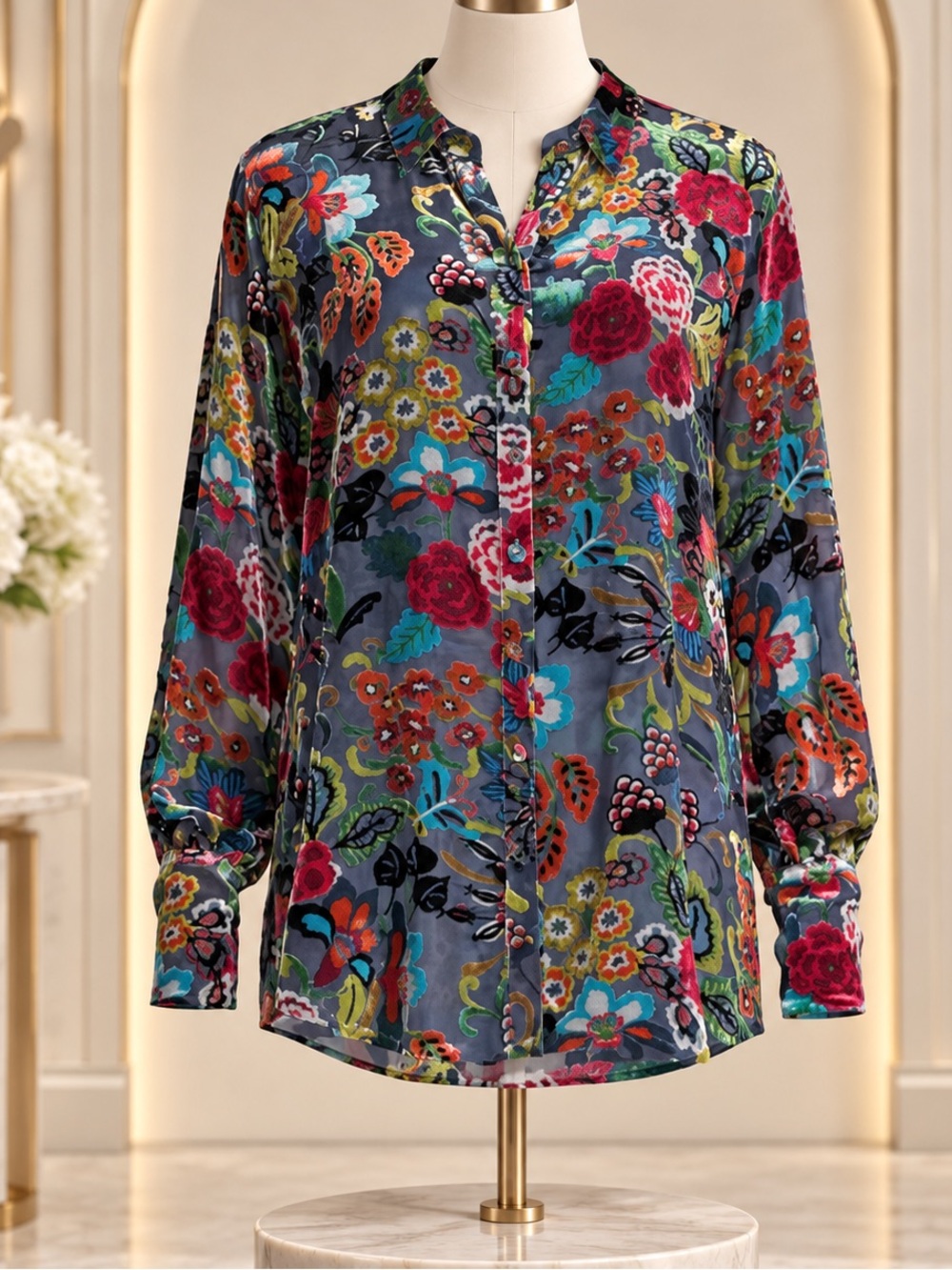 Johnny was MINTO BURNOUT YRENE BLOUSE NWT